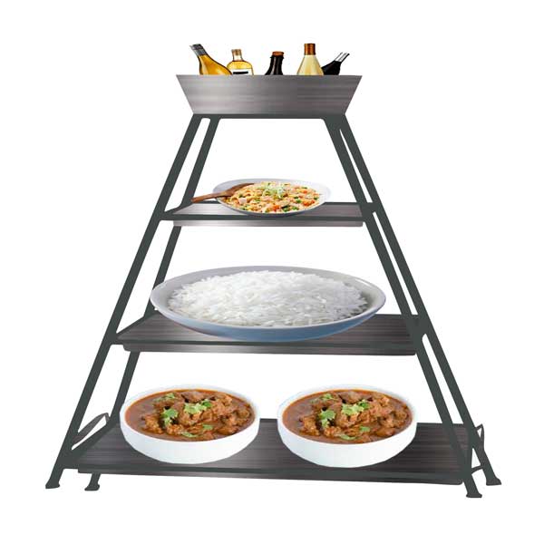 Yebisu stand with Indian food and ice container top shelf